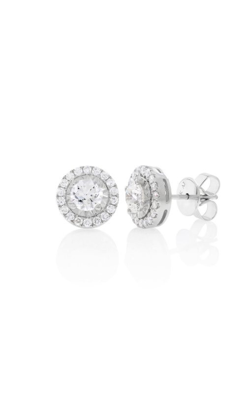 14kt White Gold Diamond Halo Studs