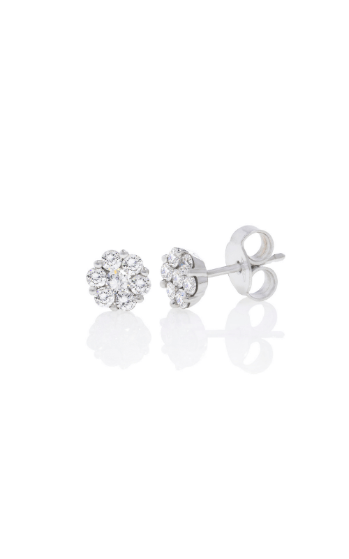 18kt white gold 1/2ctw diamond flower studs