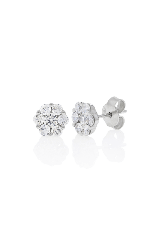 18kt white gold 1ct diamond cluster studs