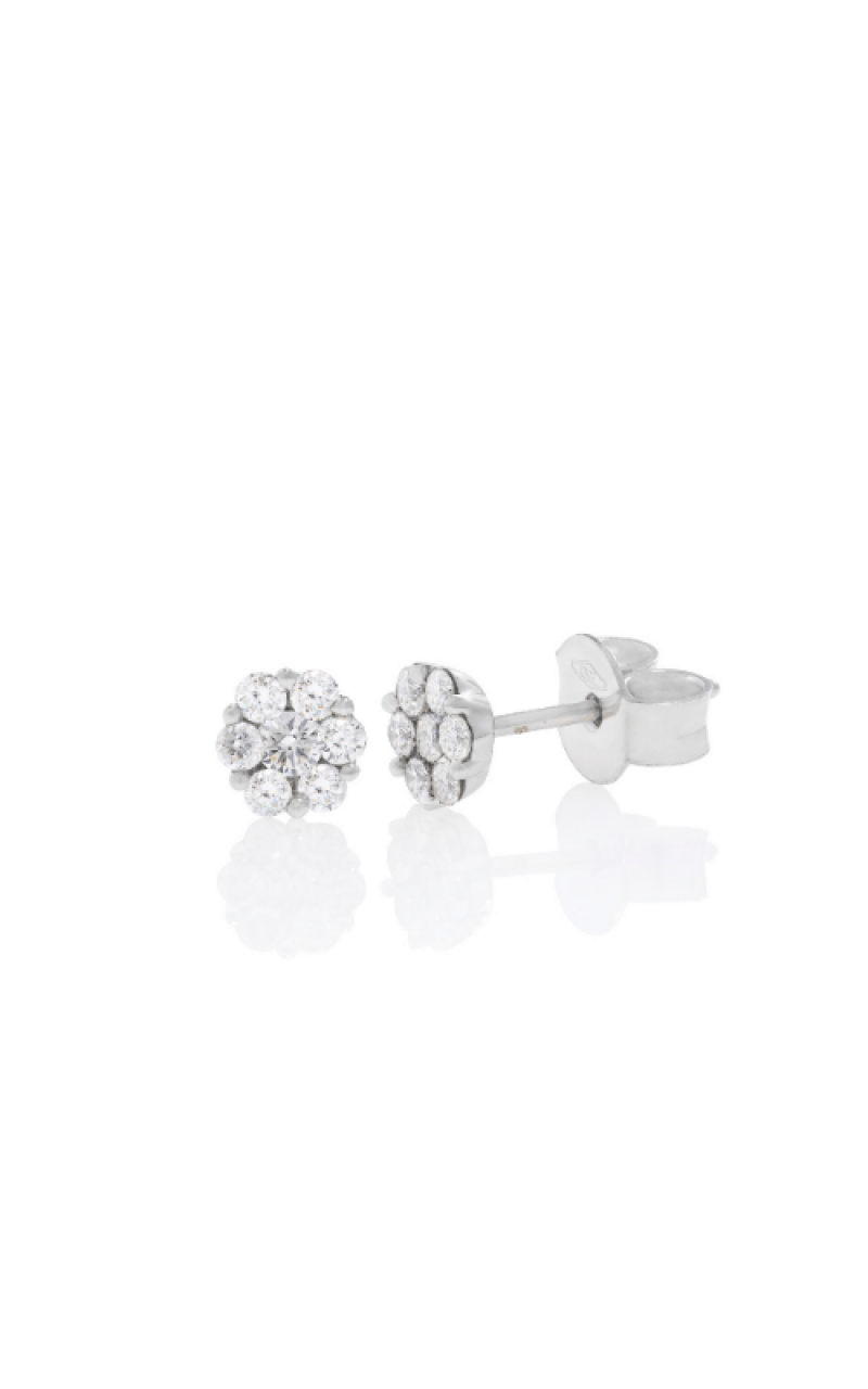 18kt white gold 1/3ctw diamond flower stud earrings