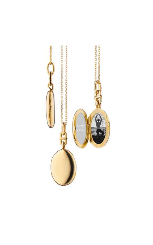 Monica Rich Kosann Slim Oval EVE Gold Locket Necklace 43124