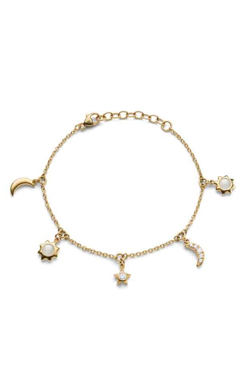 Monica Rich Kosann Sun, Moon and Stars Dangling Diamond and Moonstone Chain Bracelet CH-41376