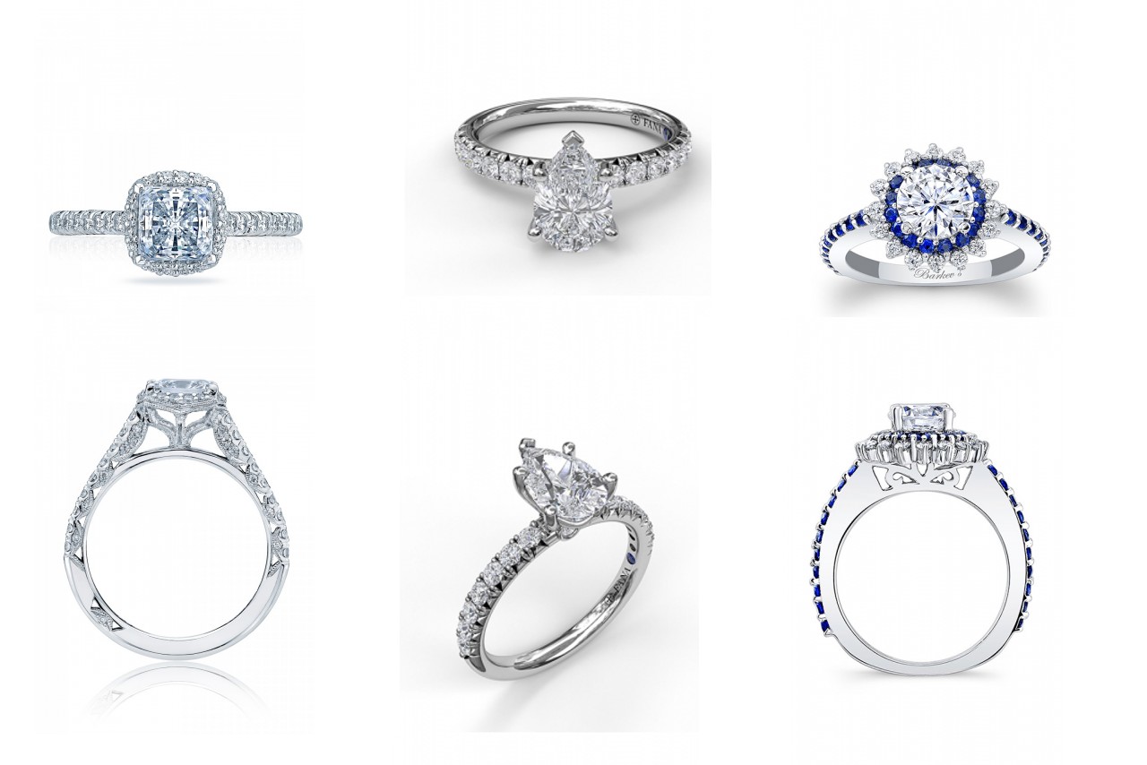 Rings by Tacori, Fana, and Barkev’s
